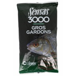 Прикормка Sensas 3000 Gros Gardons Noire 1 кг (черная, плотва)